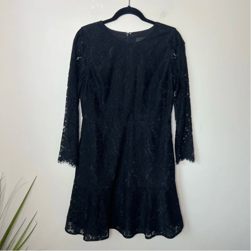 J. Crew Black Long Sleeve Lace Dress